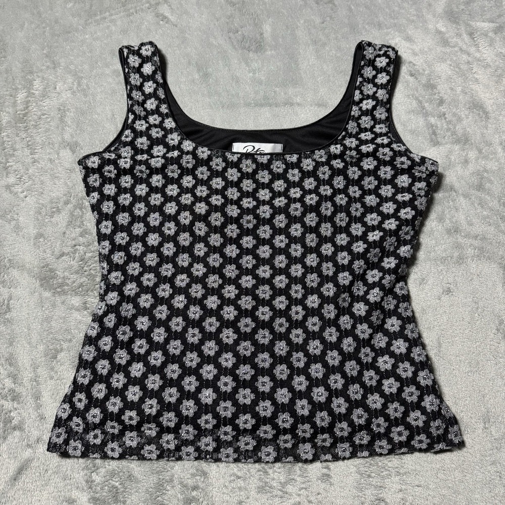 VTG 90s Patra Womens Floral Lined‎ Tank Top Size 6 Grunge Whimsy Fairy Goth